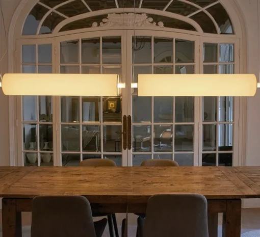 Suspension, Barceloneta 100 , blanc, LED, 2700K, 1760 lm, L100cm, H17cm - Luxcambra