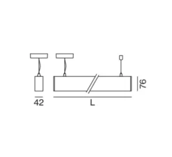 Suspension, Baso 40 opal, blanc, LED, dim, 3000K, 1330 lm, L60,9cm, H7,6cm - XAL