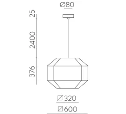Suspension, Bauhaus 60 kit noir, noir et blanc, Ø60cm, H37,6cm - ACB