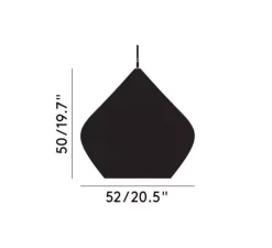 Suspension, Beat Stout, blanc, laiton, LED, dim, 3000k, 800 lm, Ø52cm, H50cm - Tom Dixon