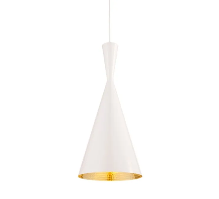 Suspension, Beat Tall, blanc, laiton, LED, dim, 3000k, 800 lm, Ø19cm, H36cm - Tom Dixon