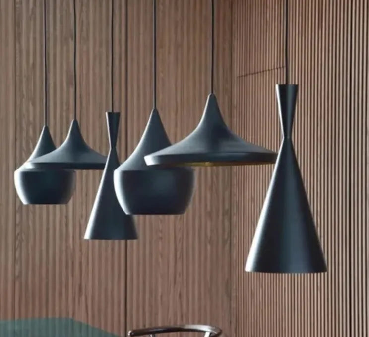 Suspension, Beat Tall, noir mat, laiton, LED, dim, 3000k, 800 lm, Ø19cm, H36cm - Tom Dixon