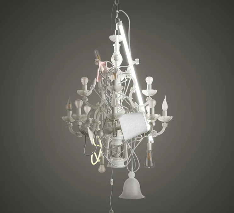 Suspension, Beautiful Mess, blanc mat, Ø70cm, H180cm - Karman