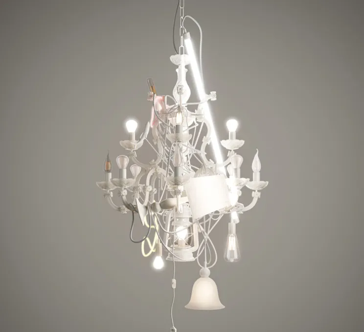 Suspension, Beautiful Mess, blanc mat, Ø70cm, H180cm - Karman