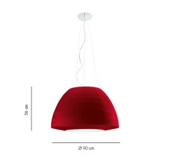 Suspension, Bell 90, rouge, Ø90cm, H56cm - Axolight