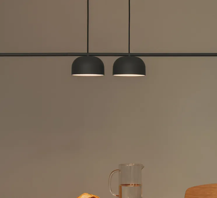 Suspension, Belle 09 semi, Noir graphite, LED, 2700K, 975 lm, H300cm, L150,2cm - Nexia