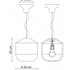 Suspension, Bellota 24, noir, Ø24cm, H25cm - Ferroluce