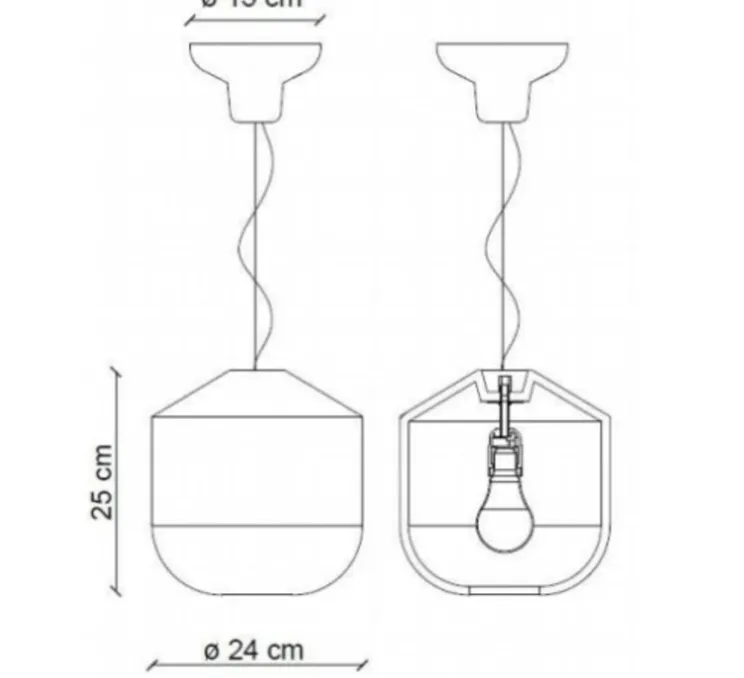 Suspension, Bellota 24, noir, Ø24cm, H25cm - Ferroluce