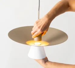 Suspension, Belt, T-4144SLG, champagne, LED, dim, 2700K, 725 lm, Ø45cm, H18,1cm - Estiluz