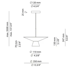 Suspension, Belt, T-4144SLG, champagne, LED, dim, 2700K, 725 lm, Ø45cm, H18,1cm - Estiluz