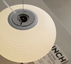 Suspension, Bianca Media, blanc, Ø30cm, H19cm - Fontana Arte