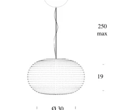 Suspension, Bianca Media, blanc, Ø30cm, H19cm - Fontana Arte