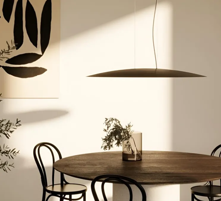 Suspension, Bigcoss, noir, LED, dim, 2700K, 2500 lm, Ø80cm, H6cm - Aromas del Campo