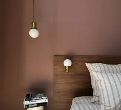 Suspension, Bilbo, blanc, or, Ø10cm, H17cm - BACCARIS