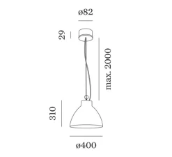 Suspension, Bishop 4.0, noir et or, Ø40cm, H31cm - Wever&Ducré