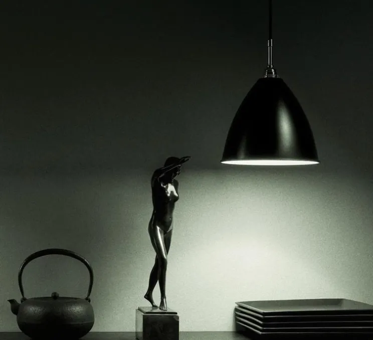 Suspension, BL9 L, noir, chrome, Ø40cm, H33cm - Gubi