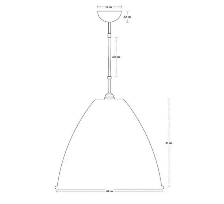 Suspension, BL9 L, noir, chrome, Ø40cm, H33cm - Gubi