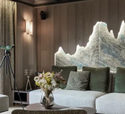 Suspension, Black Note Keys, métal noir, bois gris, LED, L135cm, H45cm - LZF