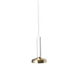 Suspension, Blend, laiton, blanc, Ø9cm, H16cm - Pholc