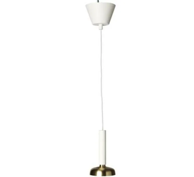 Suspension, Blend, laiton, blanc, Ø9cm, H16cm - Pholc