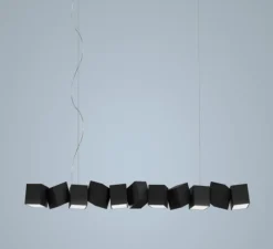 Suspension, Blockchain 11, noir, 3000K, L120cm, H13,4cm - Oblure