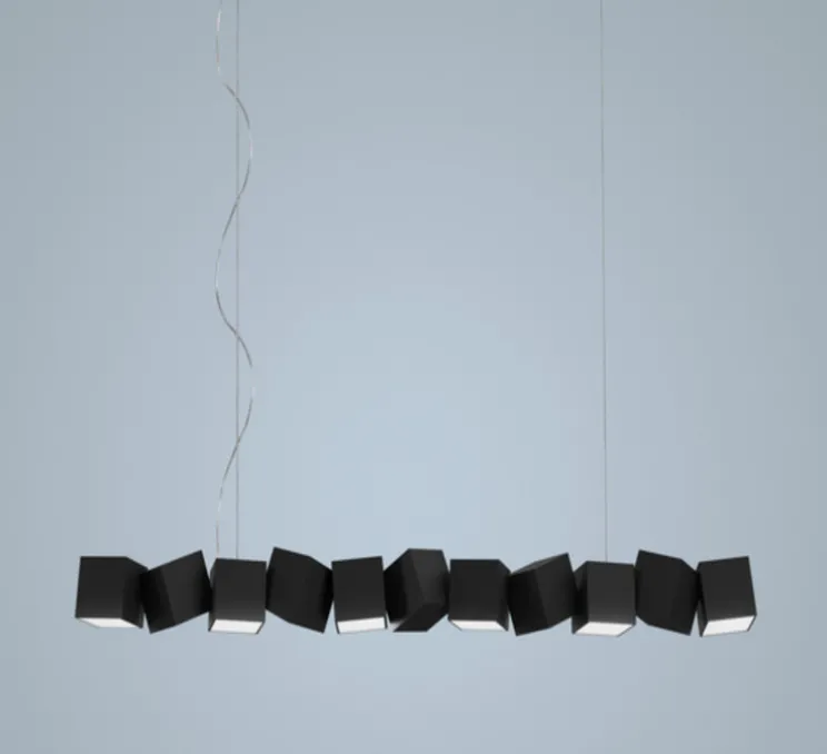 Suspension, Blockchain 11, noir, 3000K, L120cm, H13,4cm - Oblure