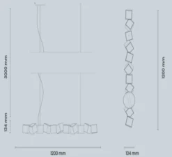 Suspension, Blockchain 11, noir, 3000K, L120cm, H13,4cm - Oblure