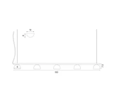 Suspension, Blush Rail 5, noir mat, LED, dim, 2700K, 3300 lm, L150cm, H7,5cm - Northern