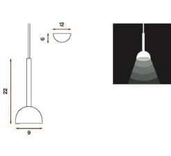 Suspension, Blush, rouille, LED, 3000k, 900lm, Ø9cm, H22cm - Northern