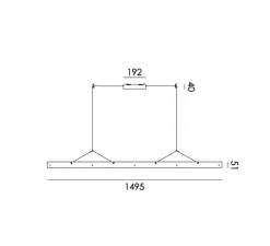 Suspension, Bridge 150, Blanc brouillard, LED, dim, 2700K, 2058 lm, L149,5cm, H5,1cm - Tonone