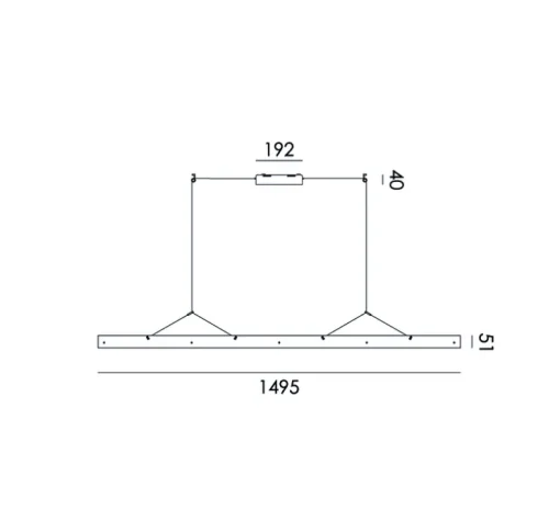 Suspension, Bridge 150, Blanc brouillard, LED, dim, 2700K, 2058 lm, L149,5cm, H5,1cm - Tonone