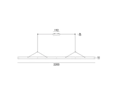 Suspension, Bridge 220, Vert toxique, LED, dim, 2700K, 3068 lm, L220cm, H5,1cm - Tonone
