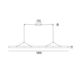 Suspension, Bridge 180, Vert toxique, LED, dim, 2700K, 2495 lm, L180cm, H5,1cm - Tonone