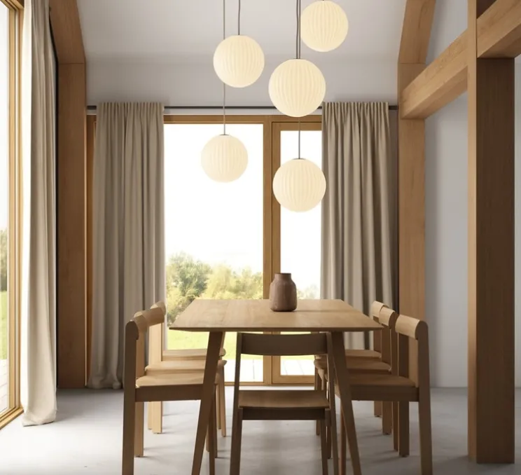 Suspension, Bright Modeco XL, blanc, câble noir, Ø30cm, H35cm - Nordic Tales