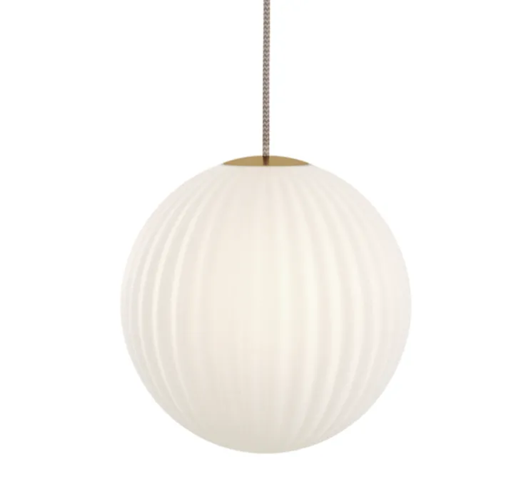Suspension, Bright Modeco XL, blanc, câble crème, Ø30cm, H35cm - Nordic Tales