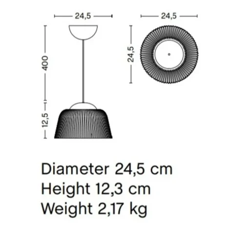 Suspension, Brim 245, gris fumé, Ø24,5cm, H12,3cm - HAY