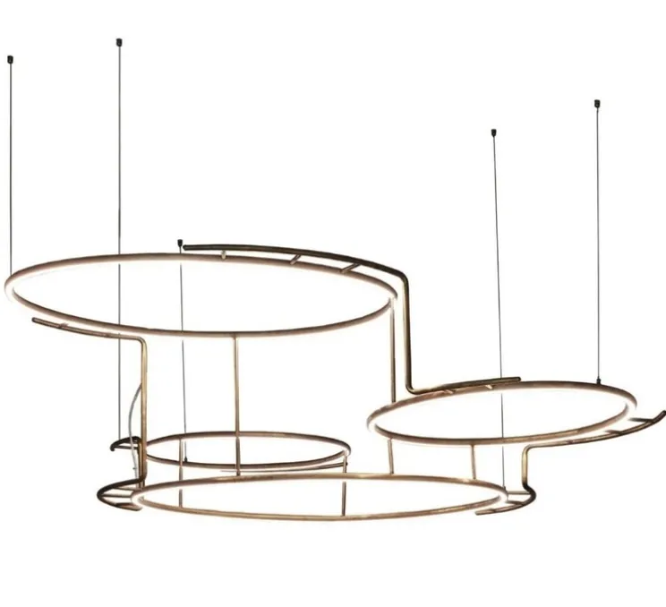 Suspension, Broche M, laiton, LED, 2700k, 10000 lm, L133cm, H26cm - DCW éditions Paris