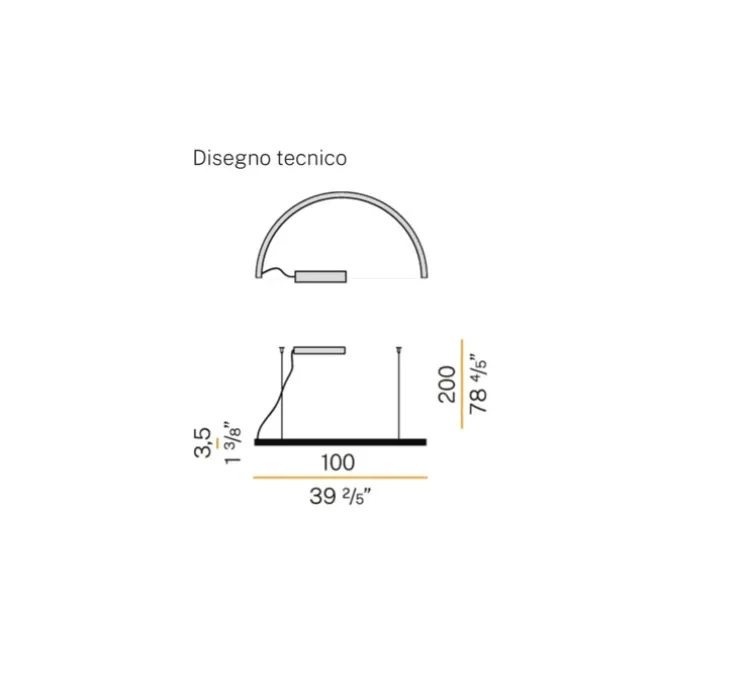 Suspension, Brooklyn Round 180°, blanc, LED, 3000kK, 1065lm, L100cm, H3,5cm - Panzeri