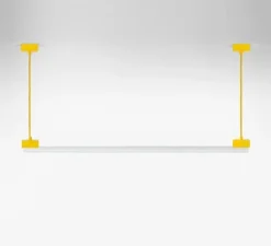 Suspension, bruno, jaune, avec ampoule tubulaire opaline, L100cm, H14cm - Zangra