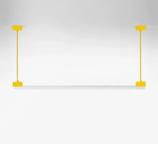 Suspension, bruno, jaune, avec ampoule tubulaire opaline, L100cm, H14cm - Zangra