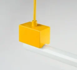 Suspension, bruno, jaune, avec ampoule tubulaire opaline, L100cm, H14cm - Zangra