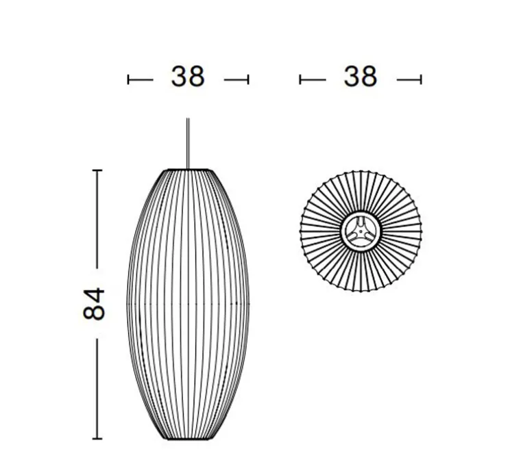 Suspension, Bubble Cigar L, blanc, Ø36cm, H84cm - HAY