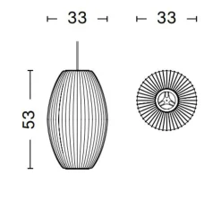Suspension, Bubble Cigar M, blanc, Ø33cm, H53cm - HAY