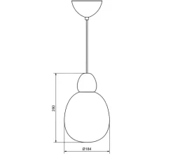Suspension, Buddy, noir mat et verre opalin, Ø18,4cm, H28cm - Belid