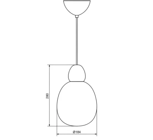 Suspension, Buddy, noir mat et verre opalin, Ø18,4cm, H28cm - Belid