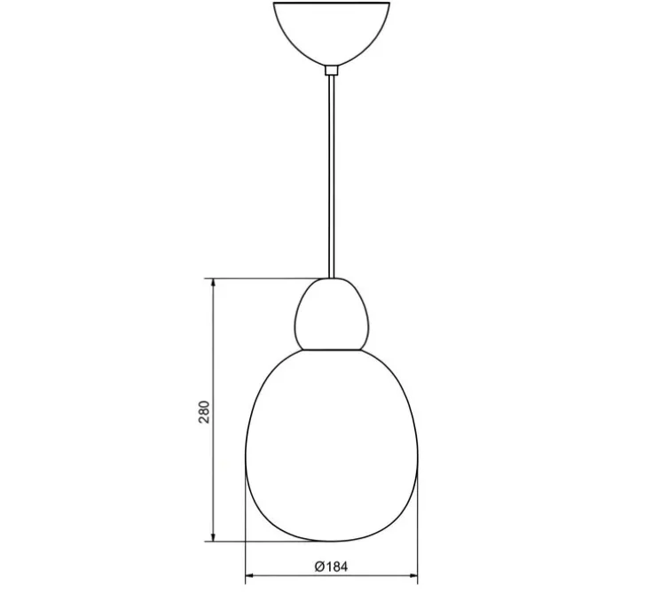 Suspension, Buddy, noir mat et verre opalin, Ø18,4cm, H28cm - Belid