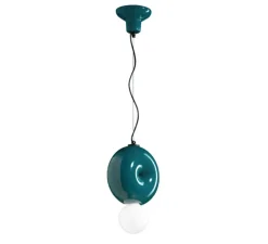 Suspension, Bumbum, bleu pétrole, L25cm, H29cm - Ferroluce