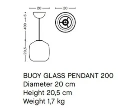 Suspension, Buoy 200, blanc, câble gris béton, Ø20cm, H20,5cm - HAY