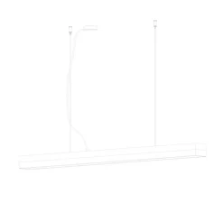 Suspension, C3 , béton foncé et noyer, LED, 2700K, 2600lm, L182cm, H8cm - Gantlights