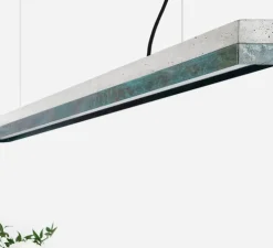 Suspension, [C3], béton, cuivre oxydé, LED, 2700k, 2600lm, L182cm, H8cm - GANTlights